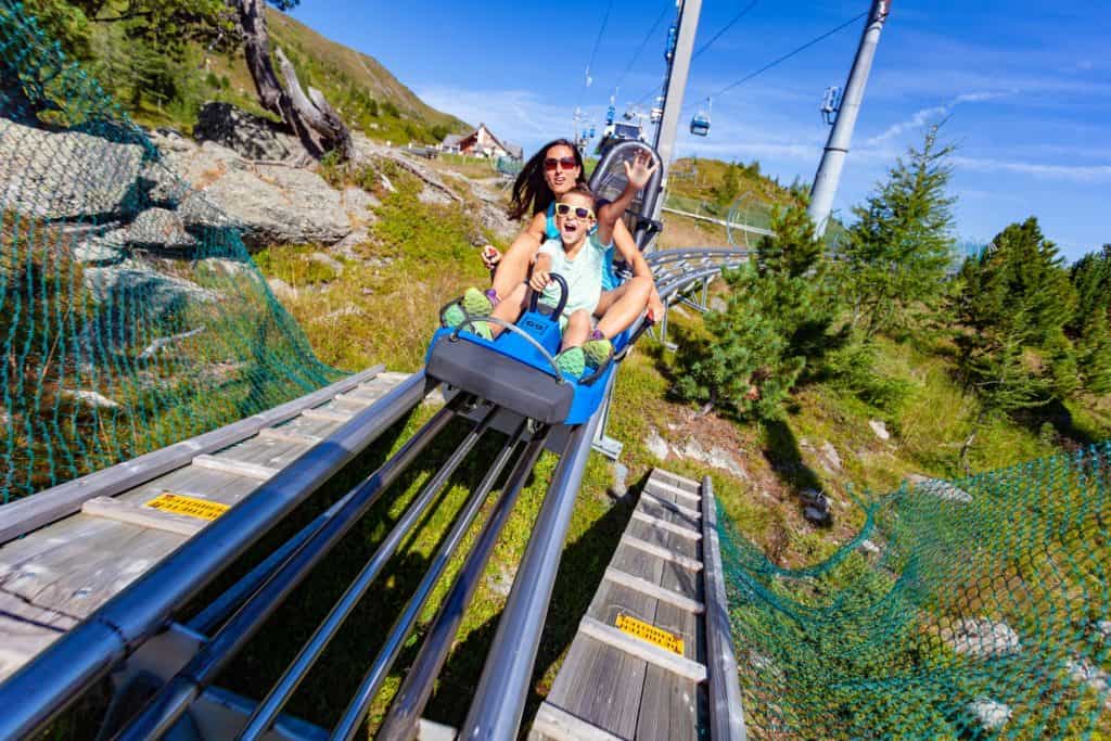 Ausflugsziel Nocky Turracher Höhe Kärnten Sommer-Rodelbahl mit Kindern