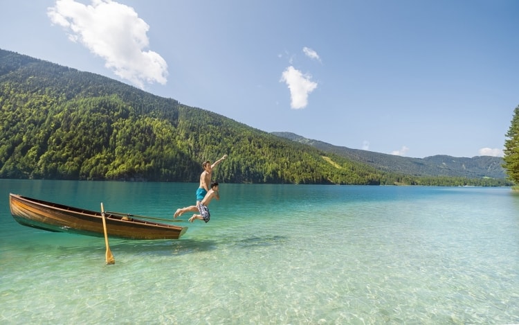 Urlaub Kärnten in Österreich - Familie Weissensee Boot