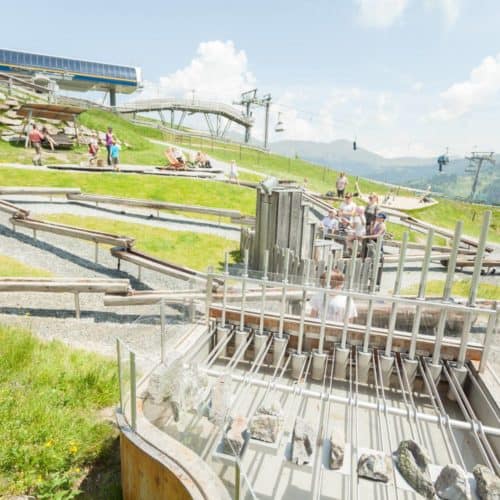 Kinderspielplatz Nocky's Almzeit auf der Turracher Höhe in Kärnten an der Grenze zu Steiermark in Österreich