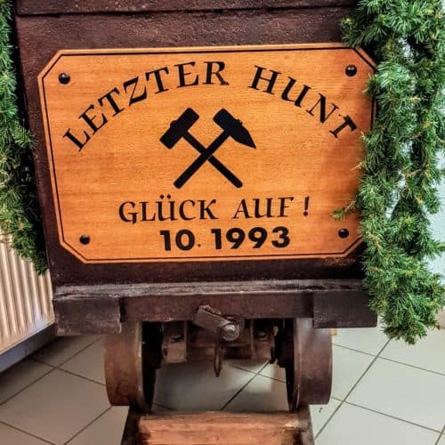 letzter Grubenhunt im Stollen Bad Bleiberg in Österreich