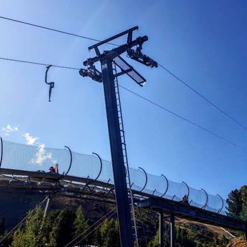 Rodeln und Abfahrt Nocky Flitzer Turracher Höhe auf Grenze Kärnten und Steiermark von Bergbahn Panoramabahn