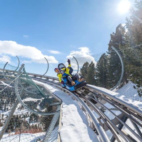 Rodelbahn Nocky Flitzer im Winter auf der Turracher Höhe in Kärnten und Steiermark