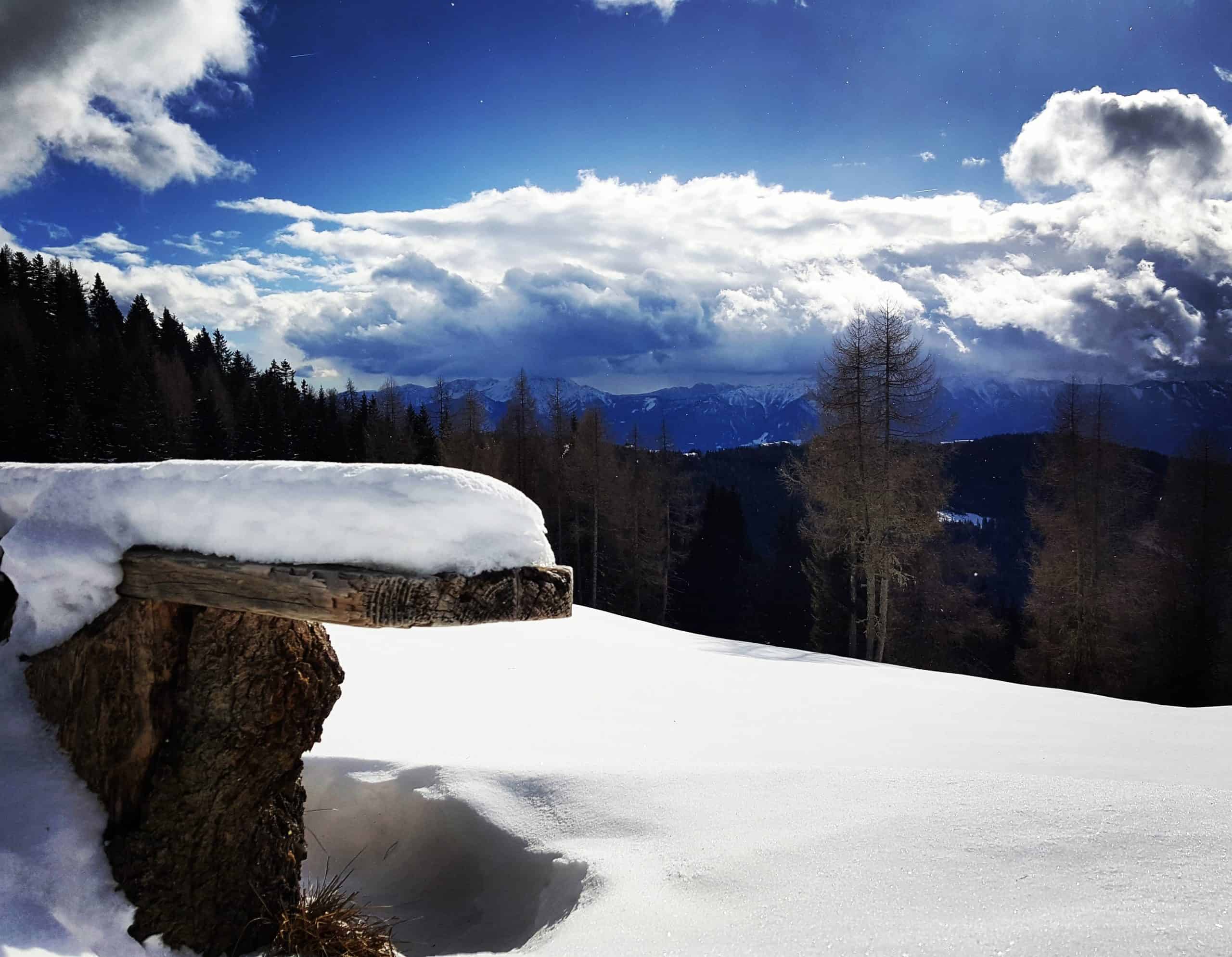 Winterwanderweg auf der Gerlitzen Alpe in Kärnten - Region Villach - Faaker See - Ossiacher See in Kärnten - Österreich