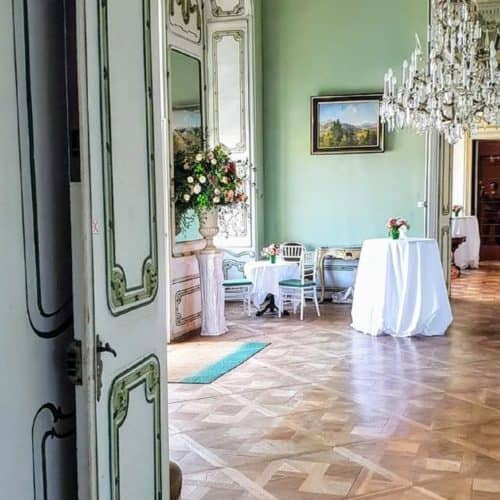 Innenraum Schloss Rosegg für Events und Hochzeiten. Auch Cafe. In Kärnten Geheimtipp.