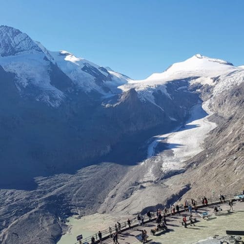 Großglockner und Pasterze von Kaiser Franz Josefs Höhe in Kärnten - Sehenswürdigkeit der Großglockner Hochalpenstraße in Österreich