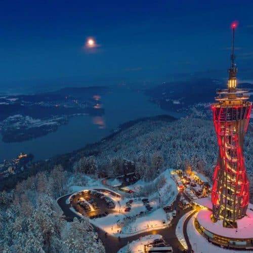 Winterimpressionen mit Adventmarkt am Pyramidenkogel - Urlaubsregion Wörthersee in Kärnten