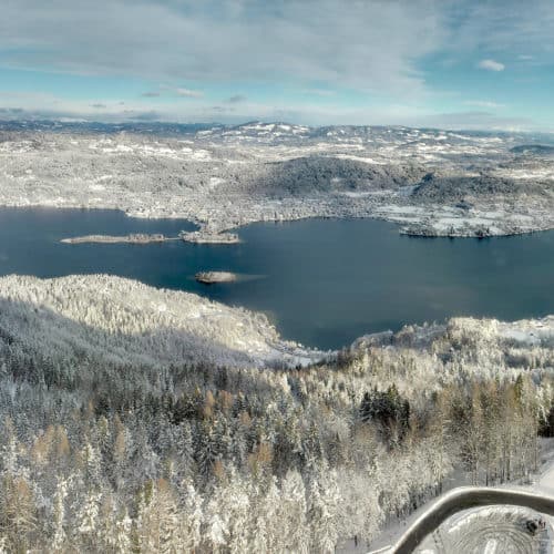 Winter in Kärnten - Blick auf Kärnten Richtung Nockberge und Wörthersee