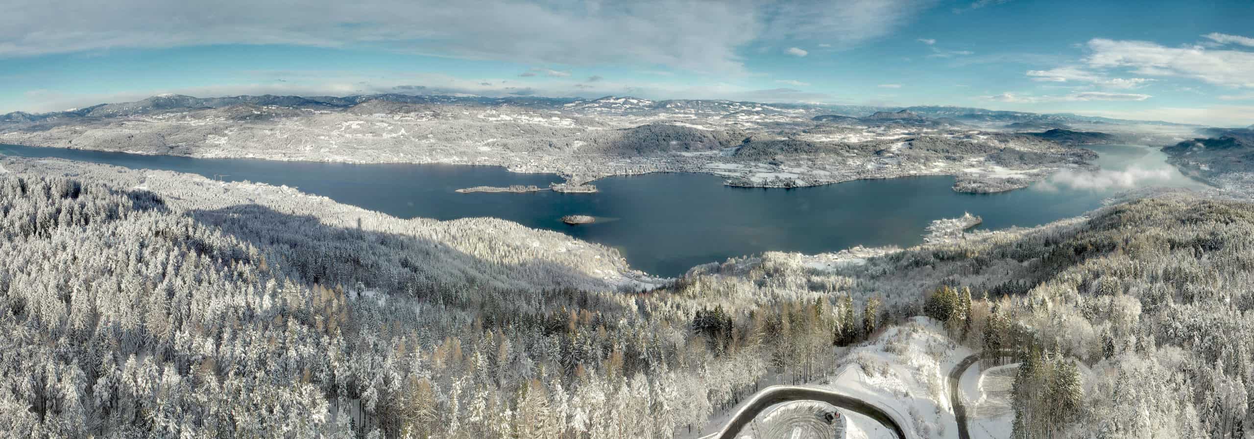 Winter in Kärnten - Blick auf Kärnten Richtung Nockberge und Wörthersee