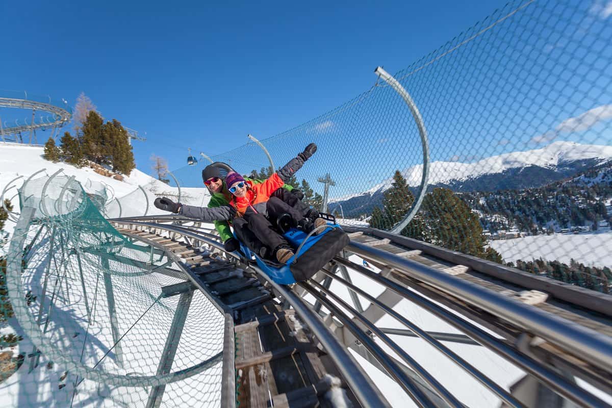 Nocky Flitzer Turracher Höhe - Alpen-Achterbahn in Österreich hat auch im Winter geöffnet.