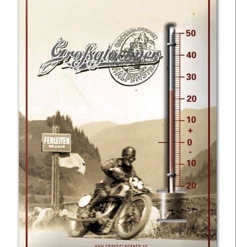 Geschenksidee Nostalgieschild mit Thermometer in Österreichs Onlineshop Großglockner Hochalpenstraße