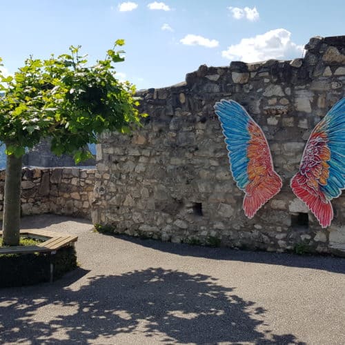 Ausflugsziel Adlerarena Burg Landskron bei Villach am Ossiacher See in Österreich, Kärnten