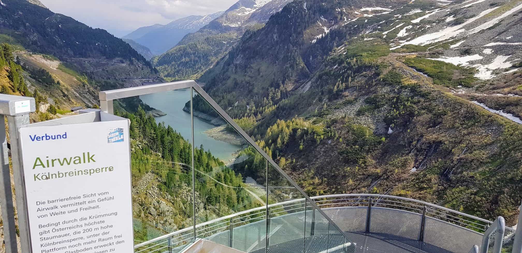 Airwalk Kölnbreinsperre - barrierefreie Sicht auf Bergwelt im Maltatal - Nationalpark Hohe Tauern in Kärnten