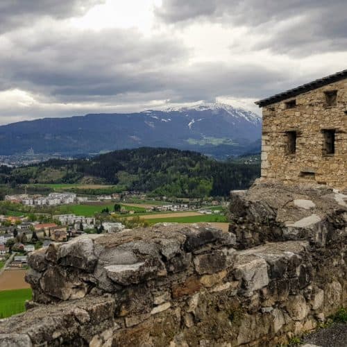 Ausblick auf Villach von Burg Landskron