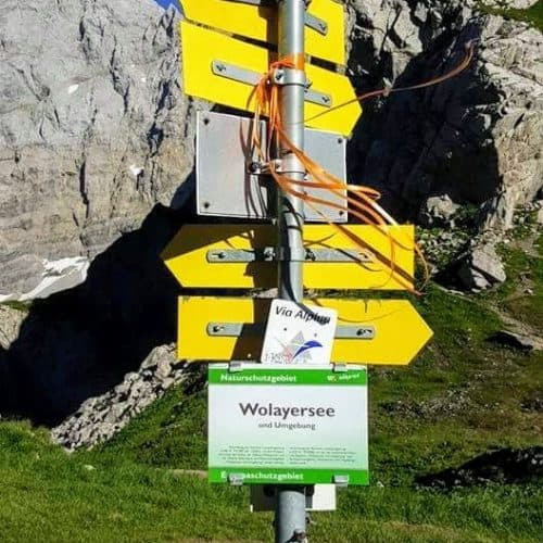 Wanderweg zum Wolaysersee in Kärnten - Beschilderung
