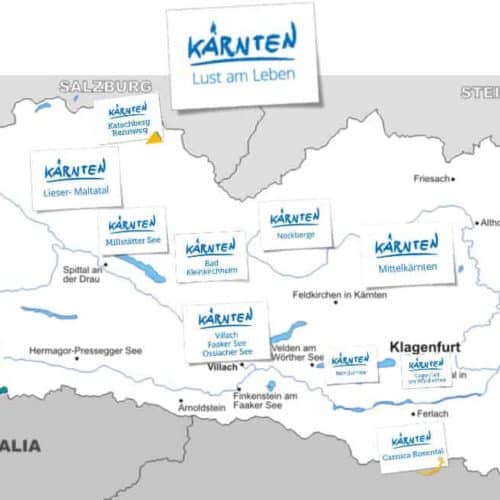 Kärnten Karte Urlaubsregionen